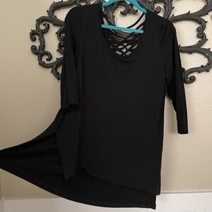 Cable and Gauge Scoop Neck Lattice Back 3/4 Length Sleeve Size Large Top